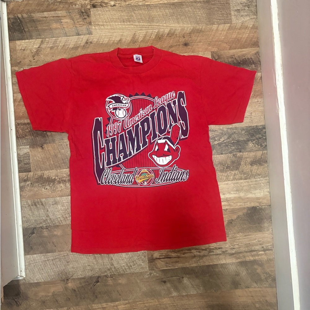 1997 Cleveland Indians Champions Red Graphic Tee